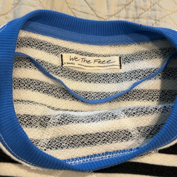 NWOT Free People Classic Striped Oversize Crewneck - Picture 6 of 11